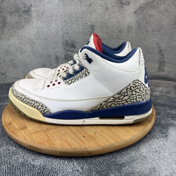 Air Jordan 3 Retro True Blue Shoes Mens Size 10.5 OG 854262-106 Nike Sneakers - Picture 3 of 10